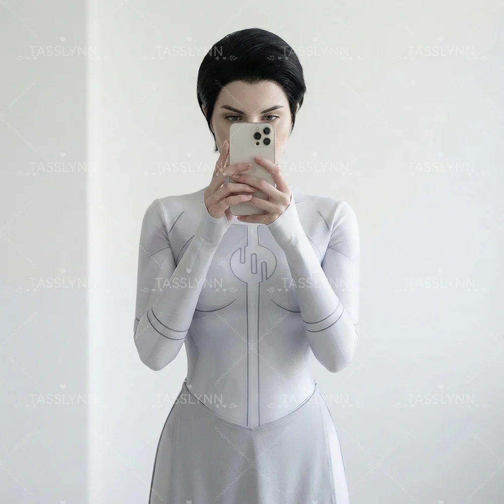 Eve Invincible Cos Costume, Full‑Coverage Zentai with Integrated Gloves Foot Covers & Skirt for Comic‑Con view 5