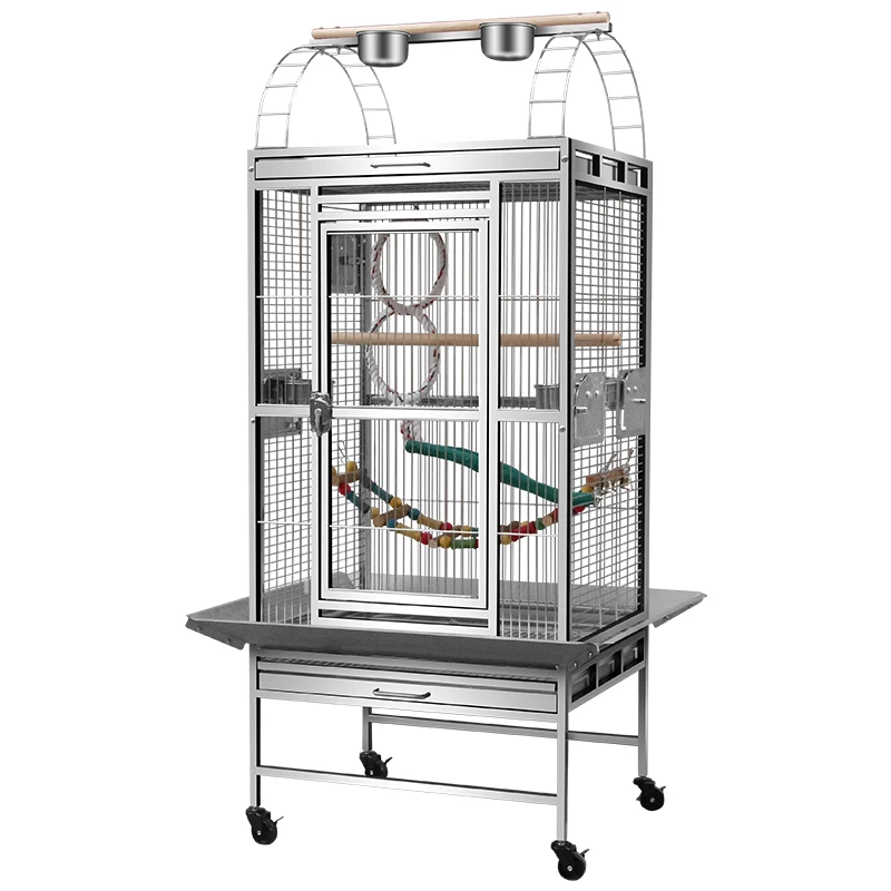 Bird Cage Grey Parrot Bird Cage Extra Large Stainless Steel Bird House Eclectic Parrot Breeding Large Cage SS801