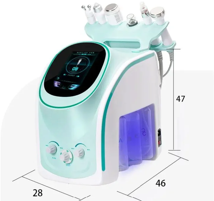 6 in 1 Hydrogen Oxygen Beauty Machine with HD Skin Analyzer, Vacuum Suction, Acne Removal, Skin Rejuvenation, Small Bubble Devic