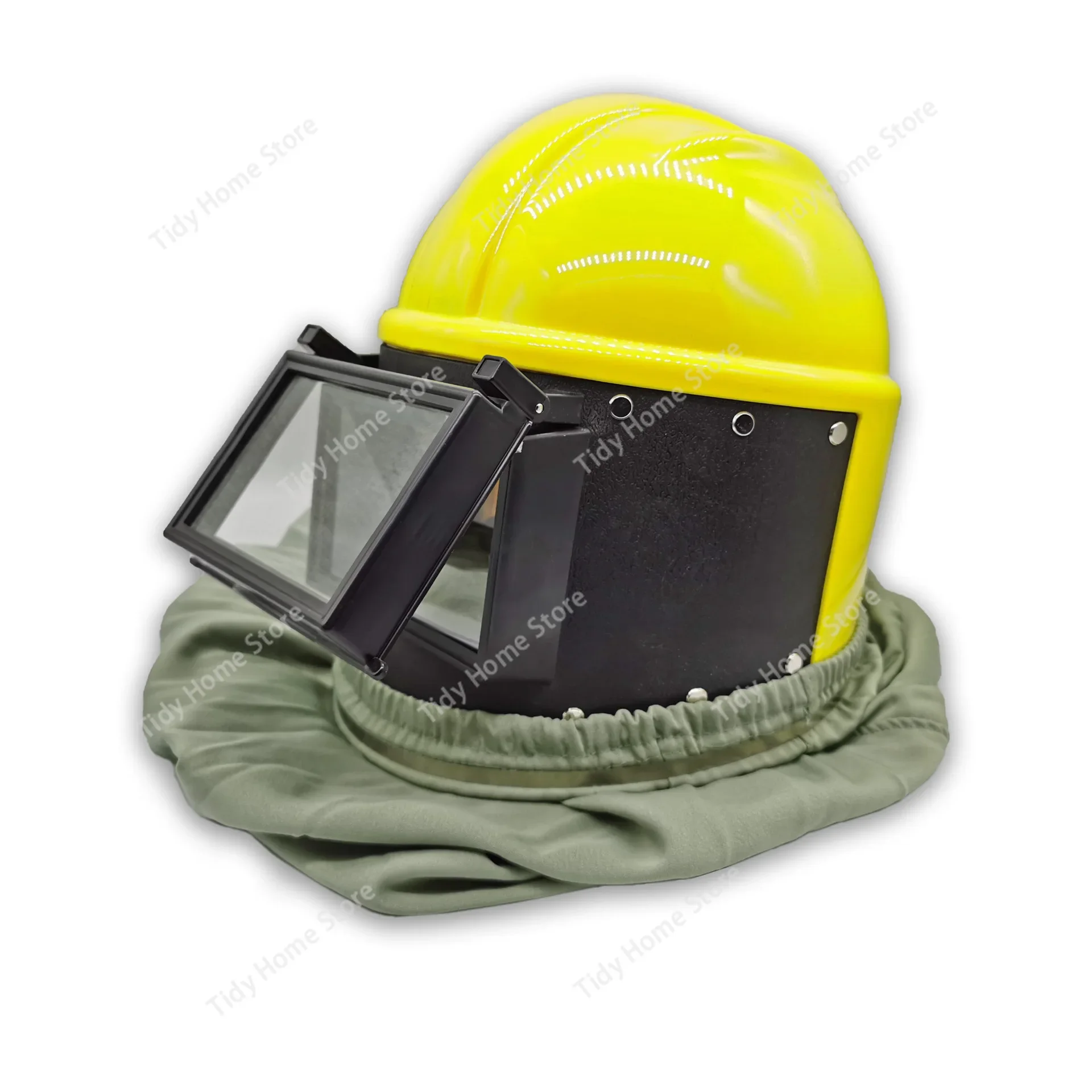 TS-01B Sandblasting protective helmet, painted face mask, double-layer lens, flat glass, sandblasting room work helmet
