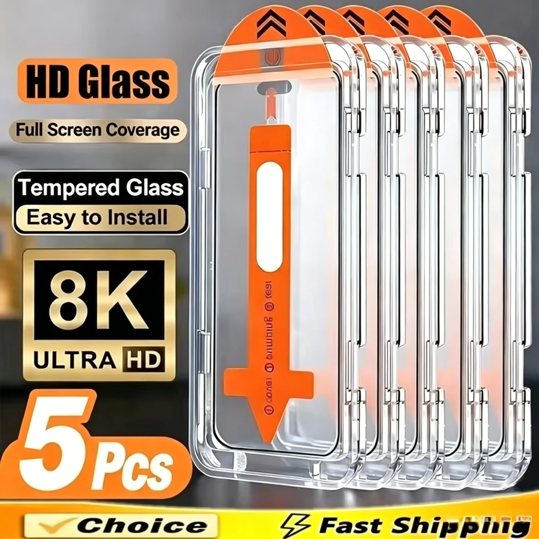 Protecto d'écran en verre trempé, 1 à 5 pièces, Installation facile, sans poussière, pour Poco X8 Pro Max X8 Pro F8 Ultra F8 Pro, déverrouillage par empreinte digitale