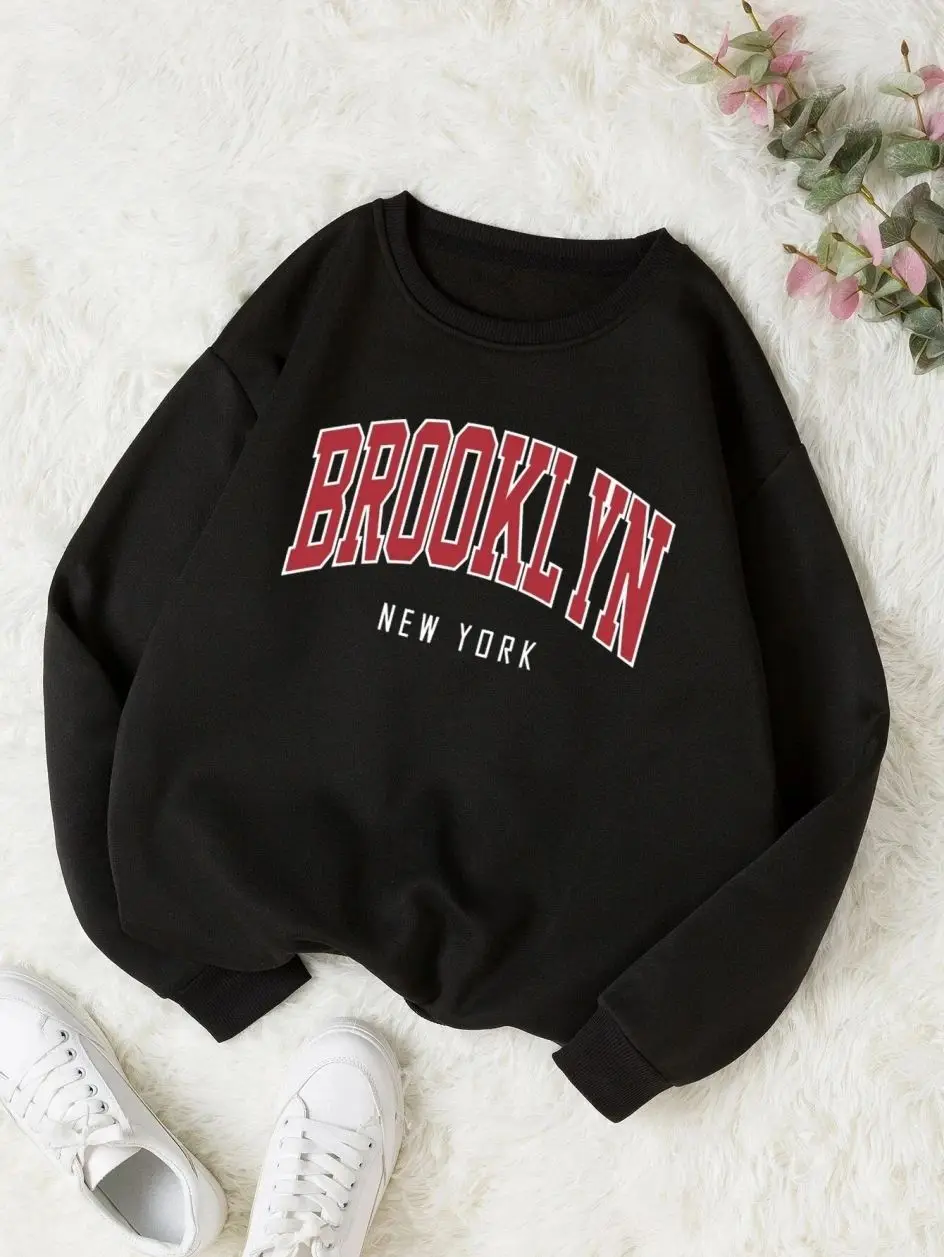 Brooklyn New Work Printed Hoodies Women Cotton Colorful Clothes Basic Trend Hooded Tops Be Durable Harajuku Hoodie Womens