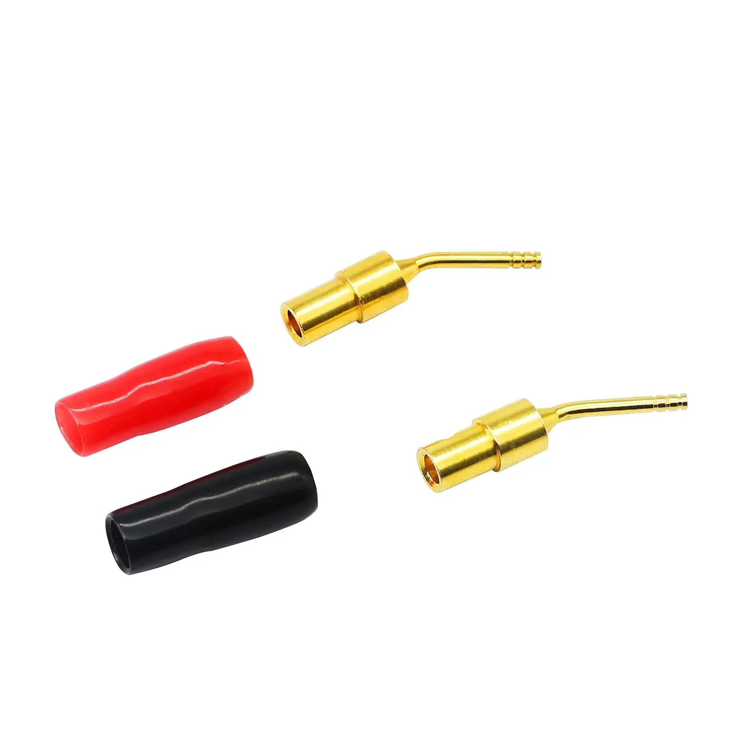 Gold Plated 2mm Banana Plug Screw Type Audio Speaker Cable Connector Adapter Black Red 10 Pack HiFi Amplifier Speaker Wire