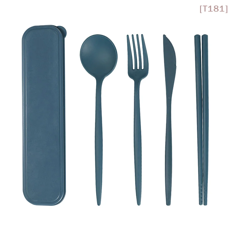 4Pcs/Set Portable Utensils With Box Healthy Eco-Friendly Whe