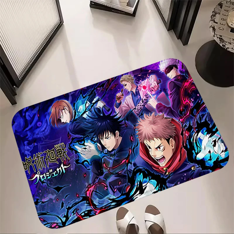 Living Room Rugs Foot Carpets Jujutsu Kaisen Gojo Satoru Entrance Doormat Kawaii Rug Floor Mats Anti Slip Mat Home Decor Kitchen