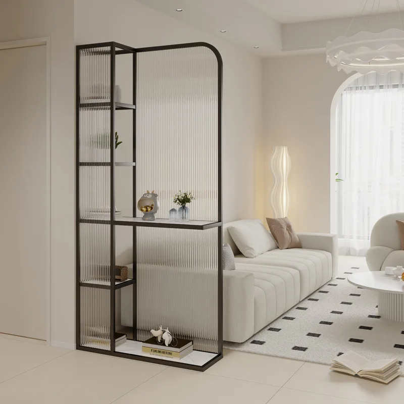 Entering the door, living room, entrance cabinet, screen sofa, door-to-door, non-punching glass partition rack