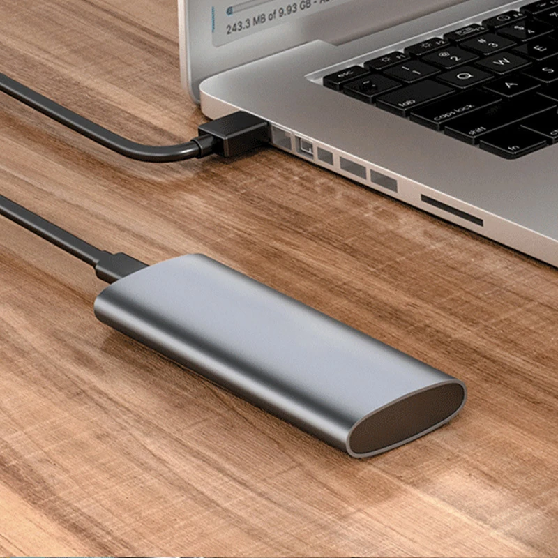 M.6 Dual Protocol NVME SATA SSD Enclosure Type-C 3.1 Tool-Free M.2 SSD Case with Built-in Metal Heat Sink for Storage Expan