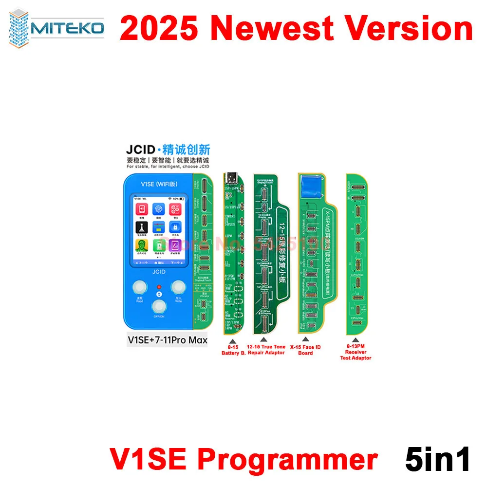 NONE JC V1SE 2025 Programmierer Dot Projektor Lichtempfindliche Original Farbe Touch Shock Batterie Fingerabdruck SN Reader für 7 8 8P x 11 12 8