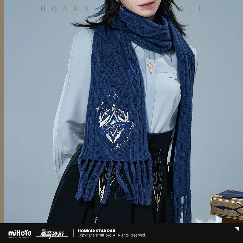 

[Official Preorder] Honkai: Star Rail - Sunday Theme Impression Blue Scarf Winter Warm Wool Blend Authentic Merch Anime Cosplay