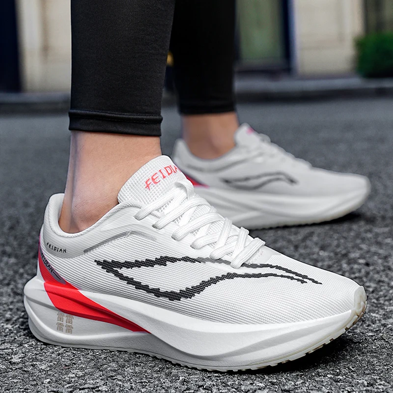 

Men Running Shoes Carbon Plate Marathon Speciality Sports Breathable Lightweight Women's Comfortable Nonskid Leisure Sneakers