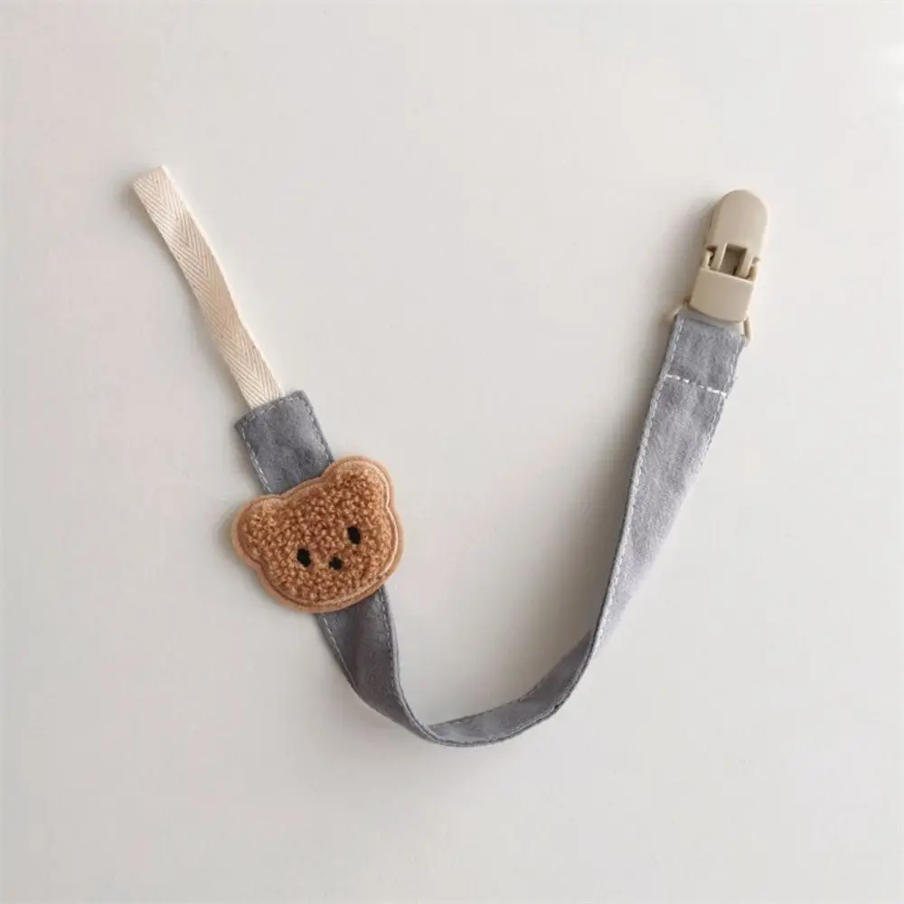 

Embroidery Baby Cloth Pacifier Chain Lattice Bear Soother Holder Dummy Clips Teether Toys Straps Nipple Holder Clips Toddler