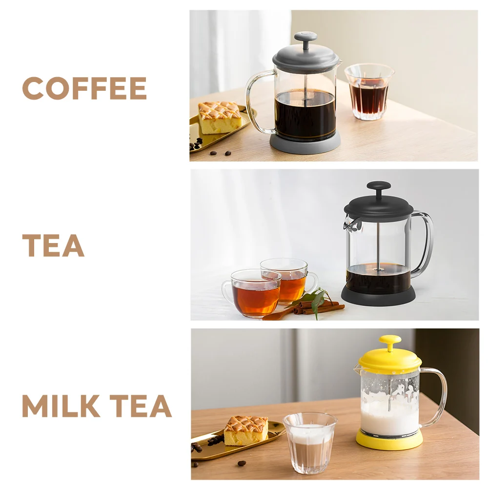 Icafilas 600ML French Press Coffee/tea Brewer Coffee Pot Coffee Maker Kettle Glass Thermos indoor ,Home office Coffee Drinkware