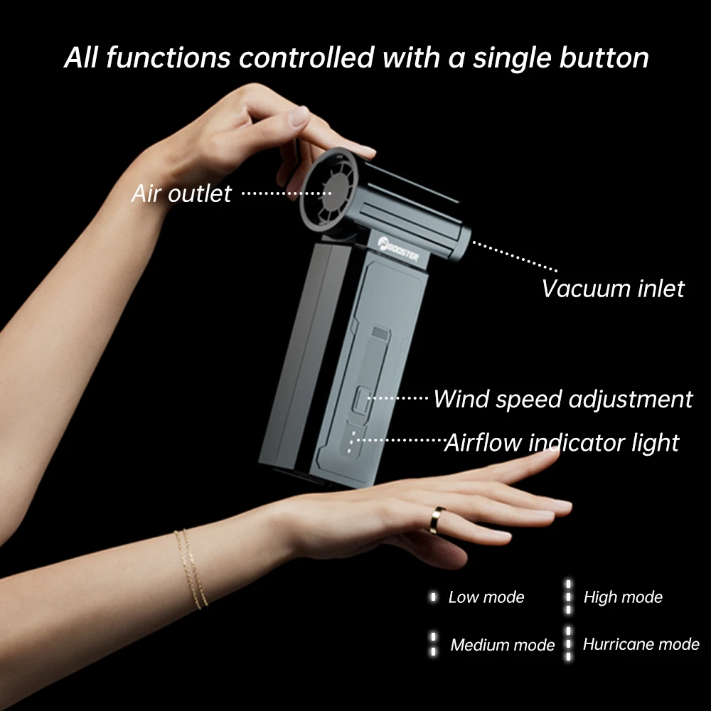 130000RPM Turbo Fan Brushless Powerful Air Blower Wind Speed 55m/s Air Duster Vacuum Cleaner for Car/Keyboard/PC/Home view 4