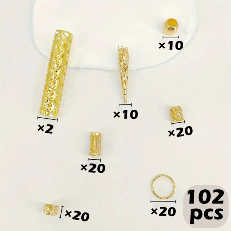 102pack Elegant Hair Extension Link Easy to Use Hair Extension Rings Beads