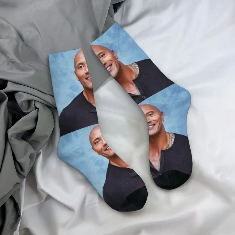 Fashion Printing Dwayne The Rock Johnson Socks for Women Men Stretchy Summer Autumn Winter Crew Socks