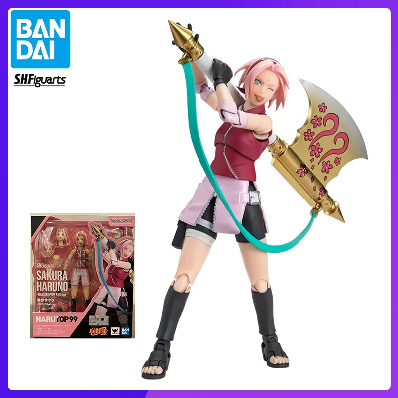 

In Stock Bandai S.H.F NARUTO Haruno Sakura NARUTOP99 Edition New 14cm Original Anime Figures Model Toys Action Assembly Doll Pvc