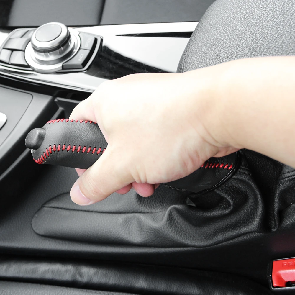 Кожаный чехол ручного тормоза с шестернями, аксессуары для салона автомобиля для Hyundai HND3 Veloster i10 LPI 30blue R cee d ix Tucson IX35