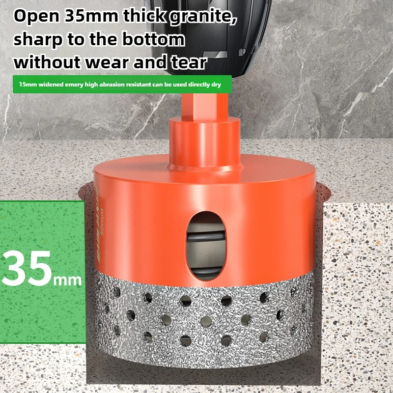 BAOLIAN Automatic Discharge of Waste Material Hole Saw Hexagonal Shank Brazed Dry Ceramic Tile Diamond Drill Bit