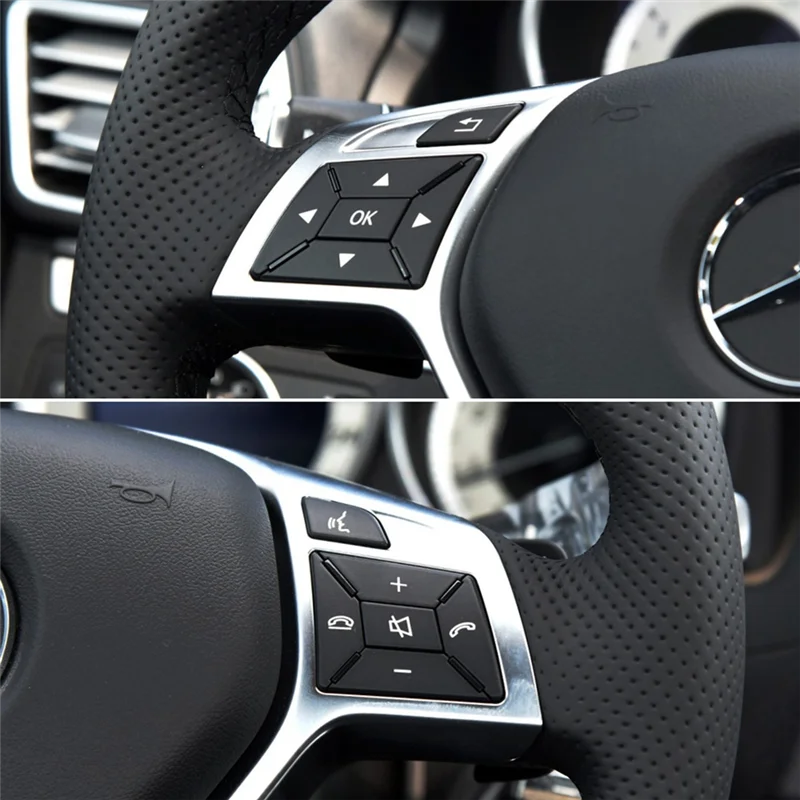 

W212 W218 Car Steering Wheel Control Menu Switch Button Cover Volume For BENZ C GLK E A Class W156 W246 ,Silver