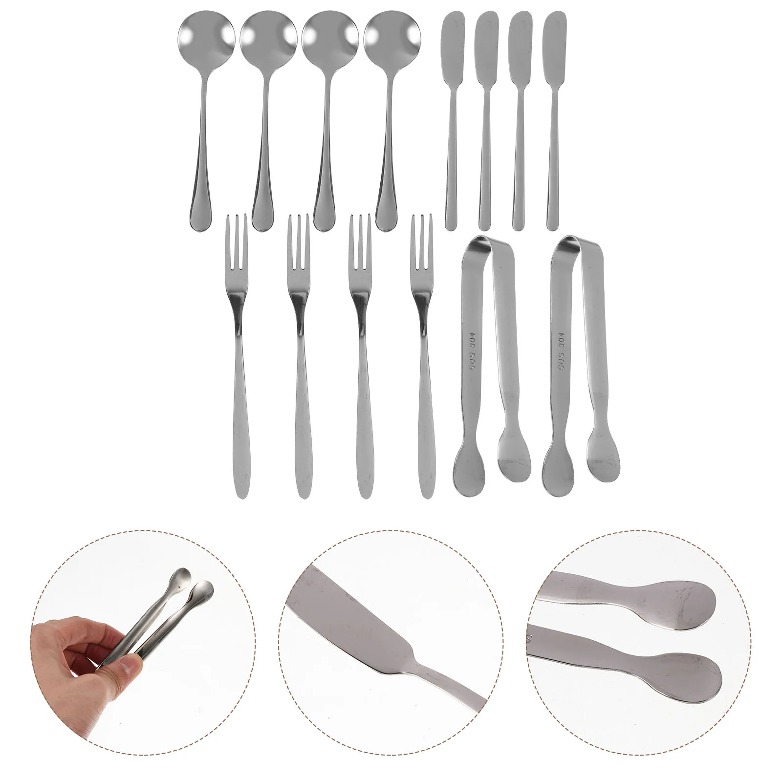 

1 Set Stainless Steel Tools Set Kitchen Essentials Serving Utensils Charcuterie Accessories Honey Spoons Spatula Fork Tongs