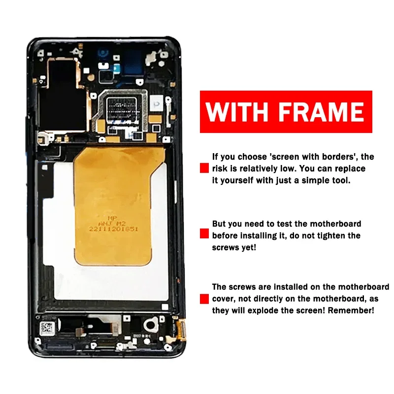 6.73“For Xiaomi 13 Pro Display With Frame For Mi 13 Pro 2210132G 210132C LCD Display Touch Screen Digitizer Assembly Replacement
