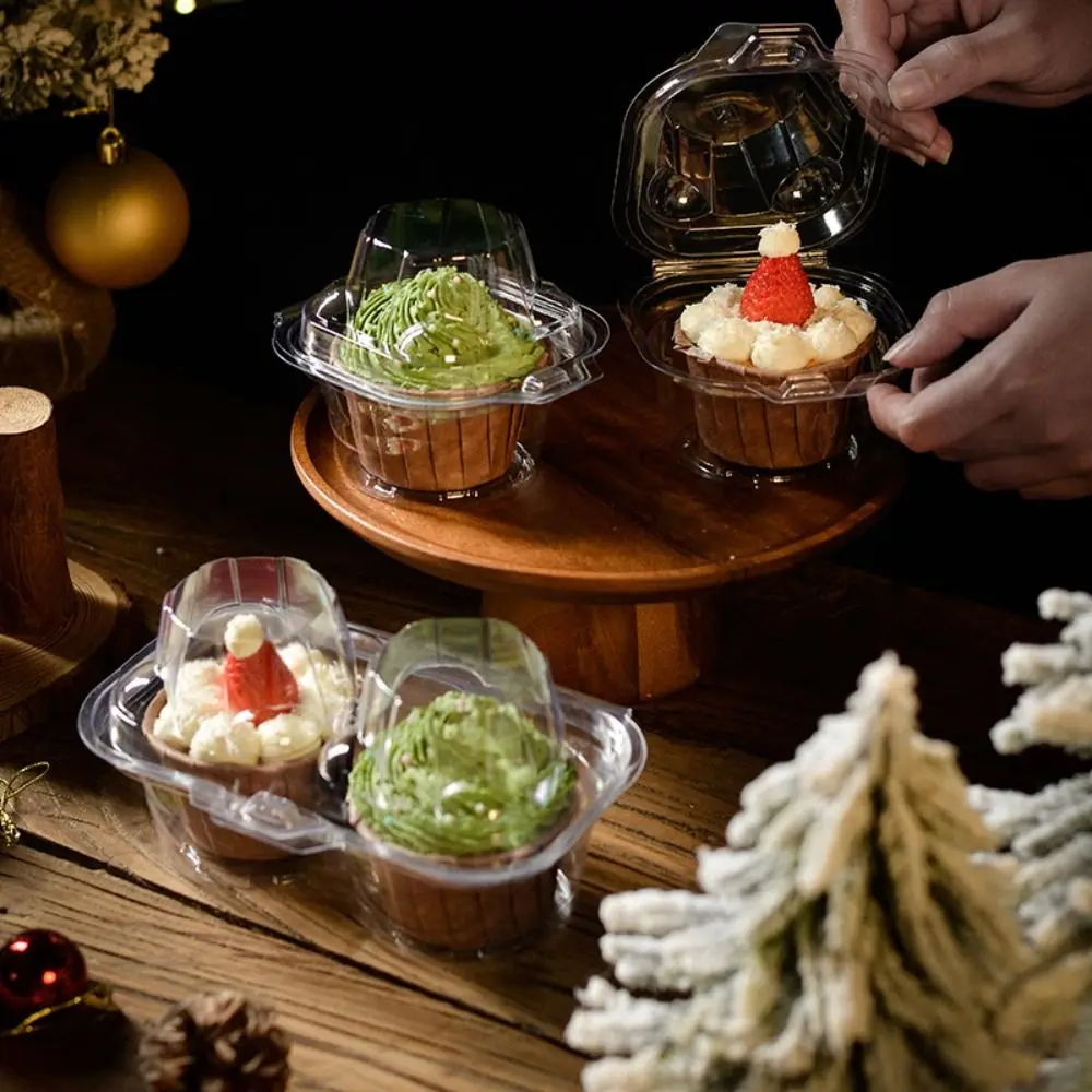 10Pcs New Transparent Cupcake Box Party Tray Single/Double I