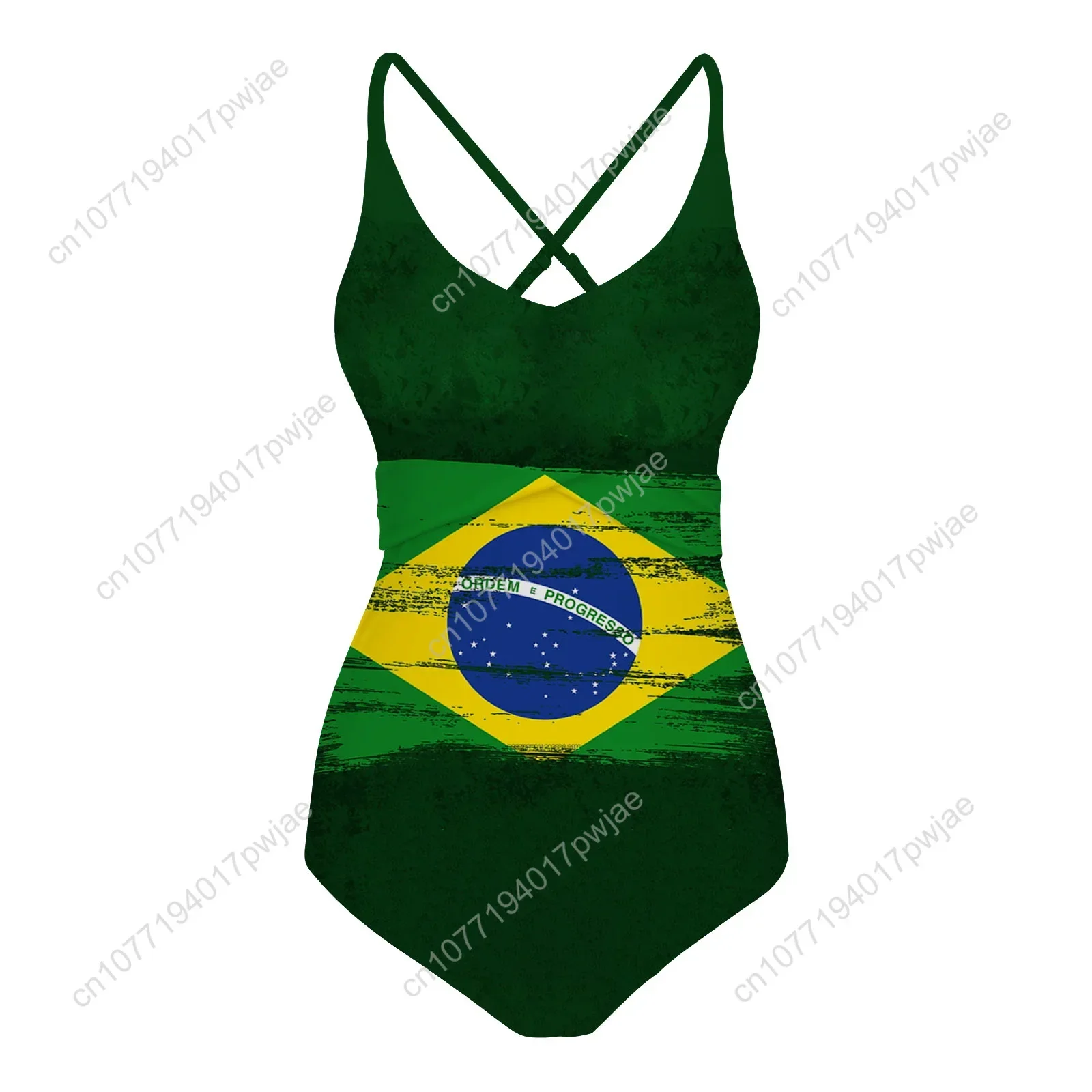 Brazilian flag Swimsuit Womens Sling Swimsuits Sexy Swimwear Pool Party Beach Bikini Summer Holiday Customize Bathing Suits