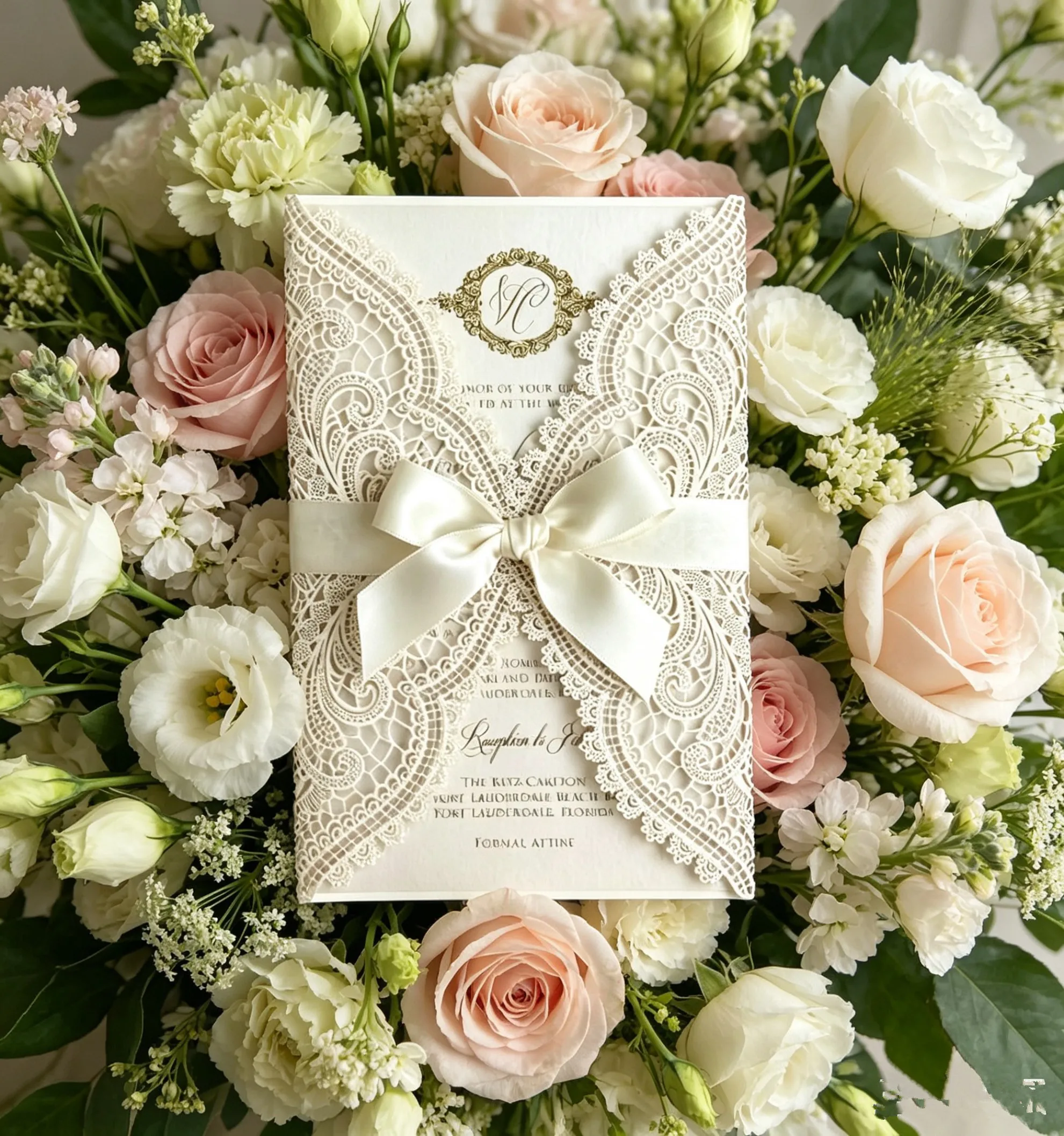 10Pcs Laser Cut Lace Wedding Invitation Card Cover Only Elegant Paper Invitation Card Flap Design Engagement Invitations