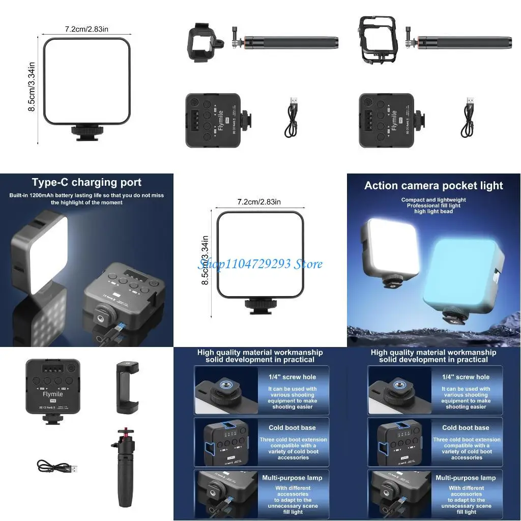 

Y2GD Rechargeable LED Fill Light for Video Conference Powerful Camera Fill Light for X4 Camera Light 1200mAh Battery
