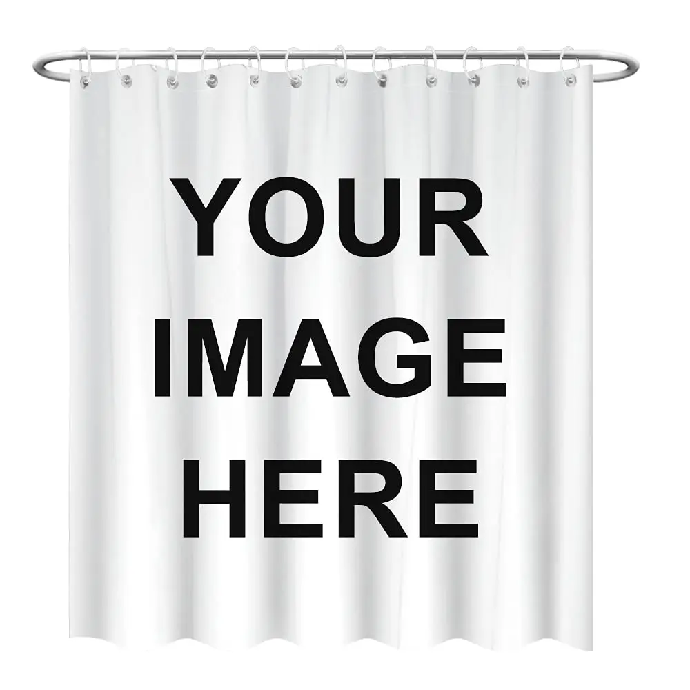 Custom Photo Shower Curtain Waterproof Polyester Personalized High Definition Print with Grommets And Hooks for Bathroom Decor