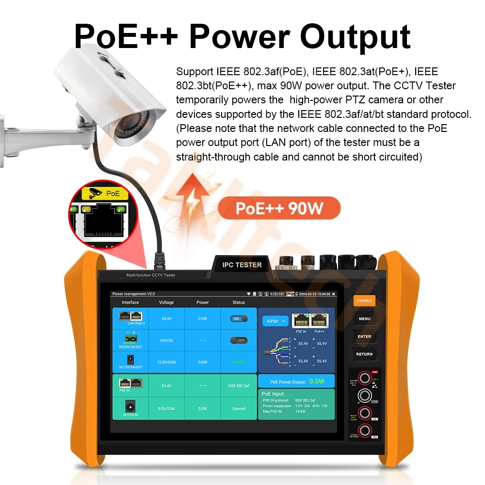 H12-MOVTADHSEF CCTV IPC Tester ip cctv tester cftv CVI / TVI / AHD/ HDMI / VGA / SFP /PoE All-in-one 8K H.265 IP Camera Tester