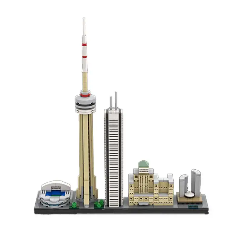 MOC Toronto City Architecture Skyline Building Blocks Model Famous Street View Technology Bricks Assembling Toys Kids Gift