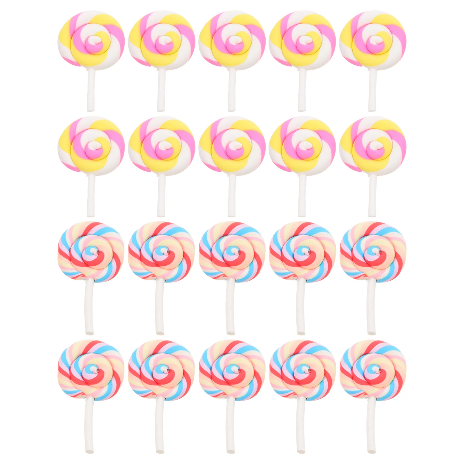 20 Pcs Dollhouse Candy Decor Micro Landscape Lollipop Lollipops Miniature Resin Toy