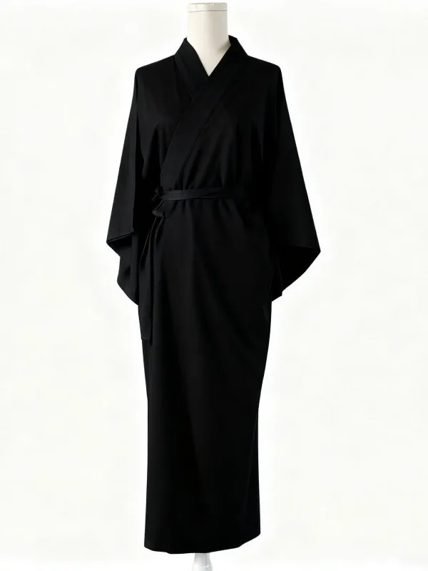 Black Japanese Style Kimono Inner Wear under Shirt Base Layer Cosplay Inner Clothes for Women 18-25 Years Old Polyester