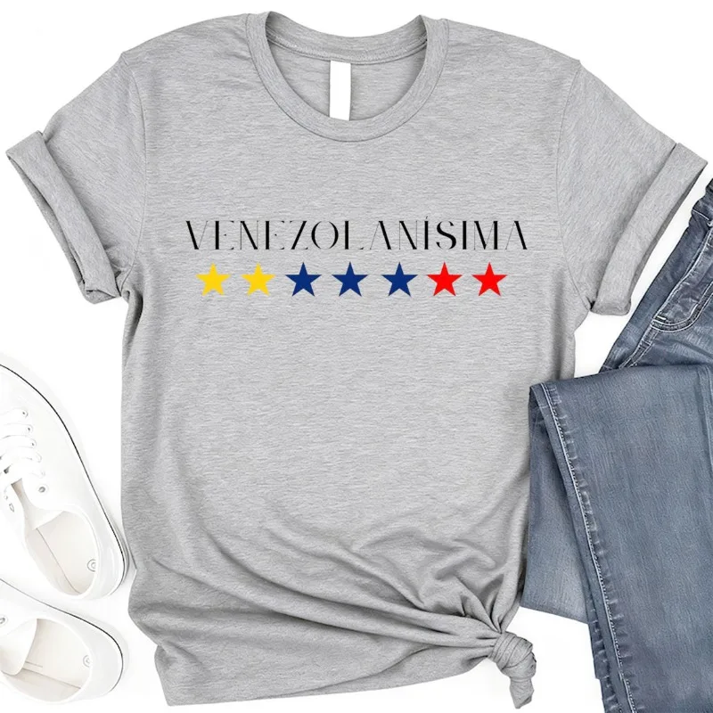 Venezolanísima Camisa | Venezuelan Pride Cotton T-Shirt | Camisa Venezolana Mujer Ropa Con Bandera De Venezuela Latina Roots Tee