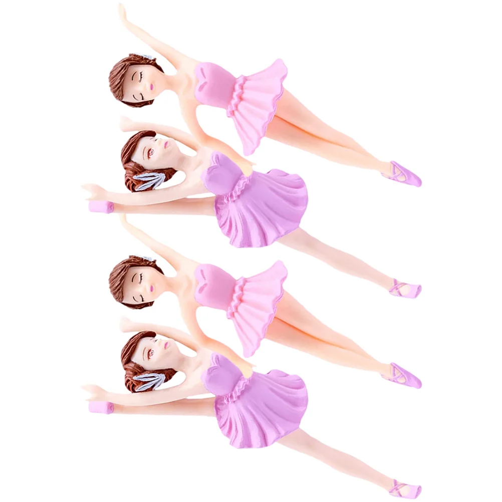 

4Pcs Ballerina Cake Decor Ballet Girl Dancing Cake Ornament Cupcake Topper Birthday Party Baking Decoration Baking Decorations