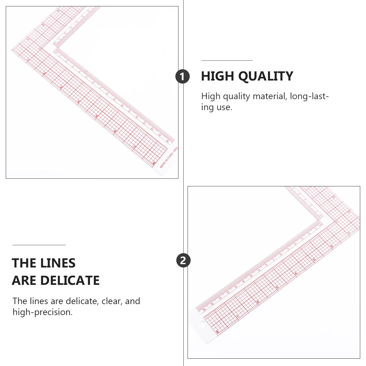L-مربع الشكل حاكم الخياطة قياس الحكام خياط أداة للحرف اليدوية لتصميم الملابس قطع الدرجات الرسم عالية الدقة واضحة #6