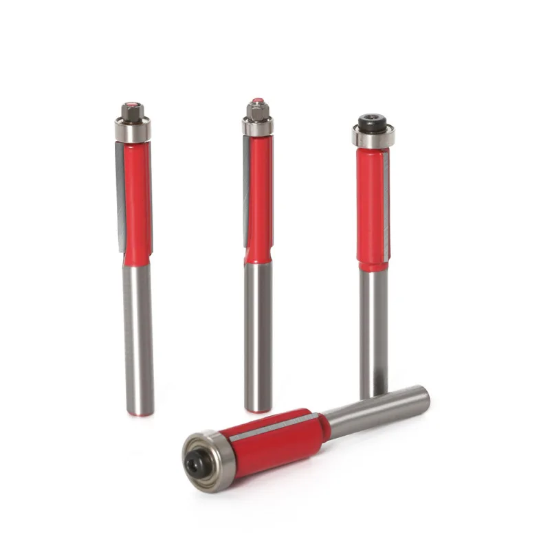 

With Top Bearing 6mm 6.35mm 8mm Shank Tenon Cutter Tools For Woodworking Tool 1/4 Inch Shank Straight Flush Trim Wood Router Bit
