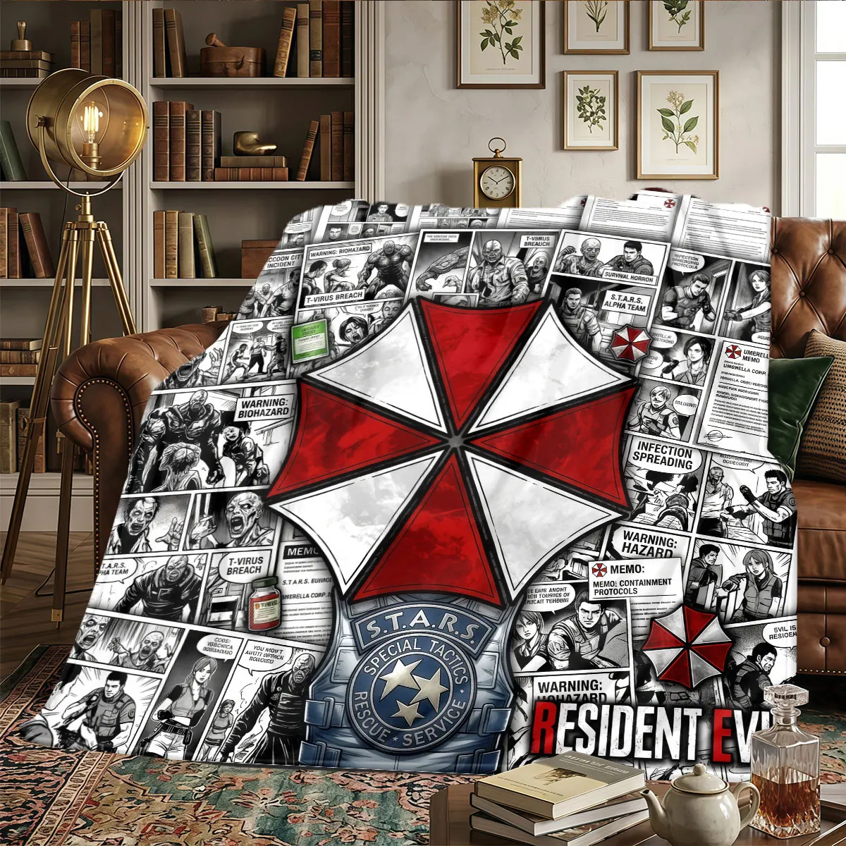 Resident Evil Patterns Home Blanket Lightweight and portable for Naps Sofas Warmth and Comfort Ideal Gift -HE78
