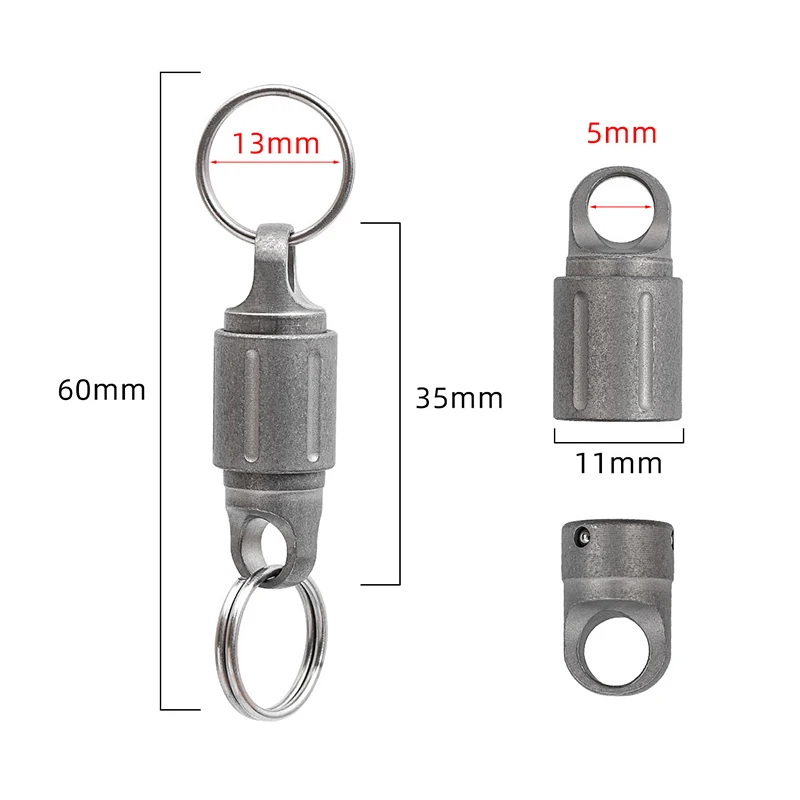 Titanium alloy magnetic keychain quick release universal buckle anti-release keychain link buckle outdoor EDC tool