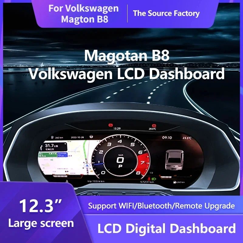 12.3‘’ Lcd Digitaal Dashboard Cluster For Volkswagen Magton B8 CC 2017-2023 Years Ntg4.5 Auto Radio Instrument Paneel