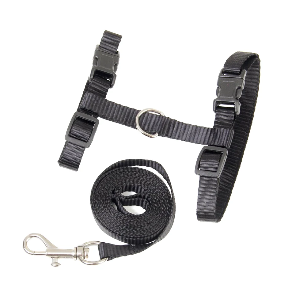 

Pet Rope I Shaped Nylon Harness Adjustable Size Metal Buckle Long Leash Safety Strap Vest Style Cat Collar Leash