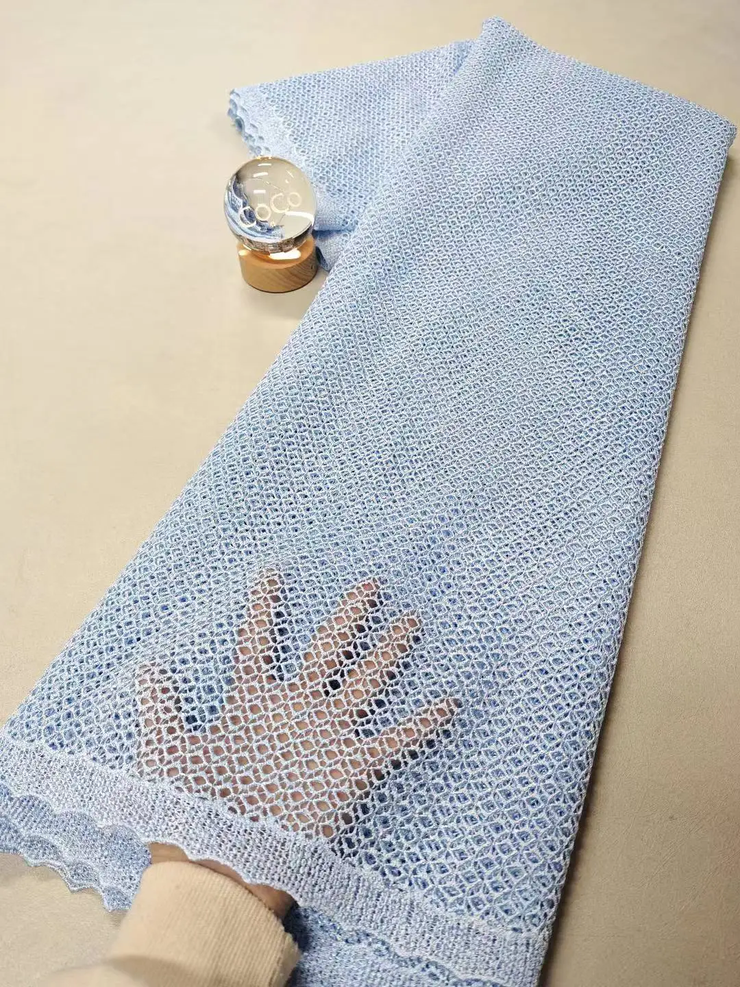 

Африканский нигерийский высококачественный хлопок, свадебный тюль, кружевная ткань с блестками, водорастворимая 5 ярдов для шитья вечерних платьев XL134