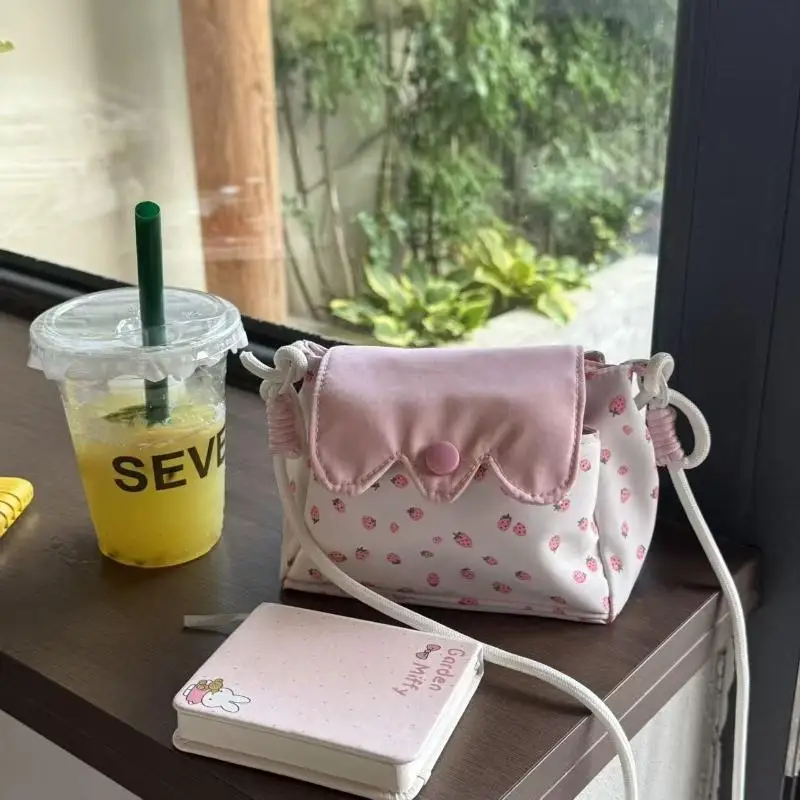 Cute Coin Purse Three-layer Small Square Bag Korean Fashionable Mini Phone Bag for Casual Date Girls Daily Matching