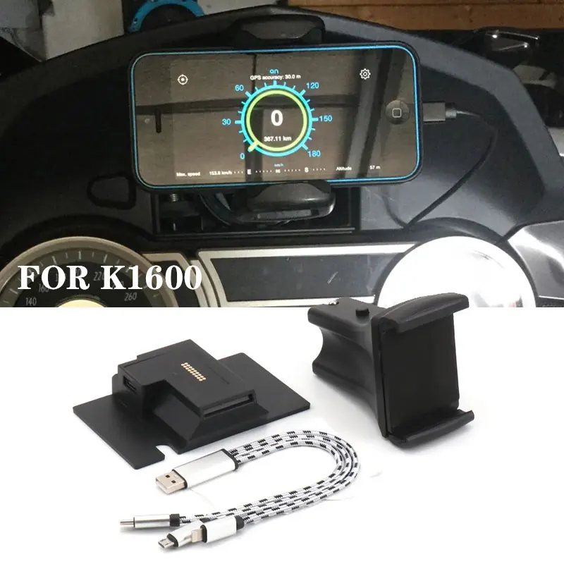 Motorcycle Phone Holder One-click unlock Navigation bracket For BMW K1600GTL K1600GT K1600B K1600 B K 1600 GT GTL 2011-2020