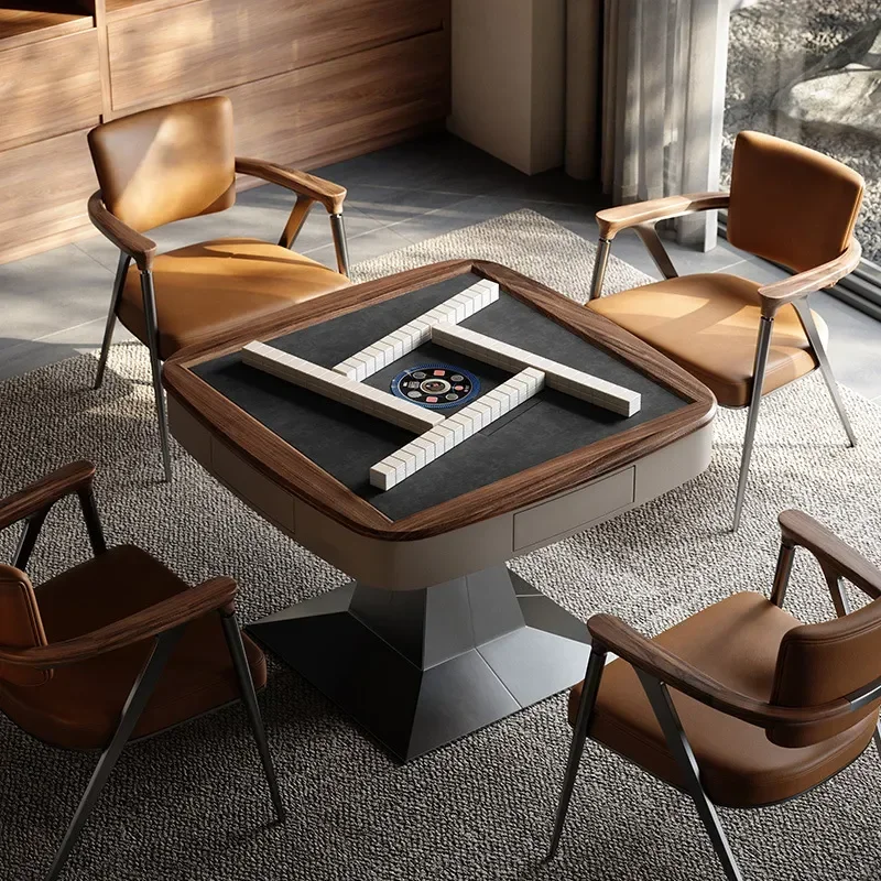 Italian Solid Wood Mahjong Table Multi Functional Coffee Table for Living Room Villa Entertainment Household Integrated