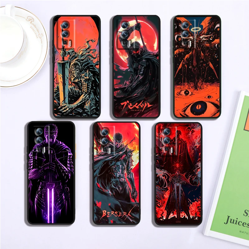 B-Berserks Cool Anime Cartoon For Xiaomi Redmi 9A 9C 9AT 10C 9 9T 10 12C 13C 8 12 K60 A1 K50 K40 5G Black Soft Phone Case