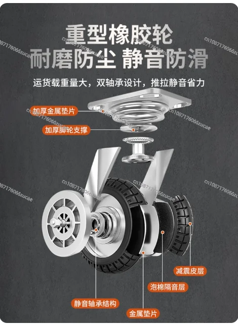 Flat Trolley Pull Goods Trailer Foldable Household with Fence Express Trolley Load-bearing Convenient Moving Truck