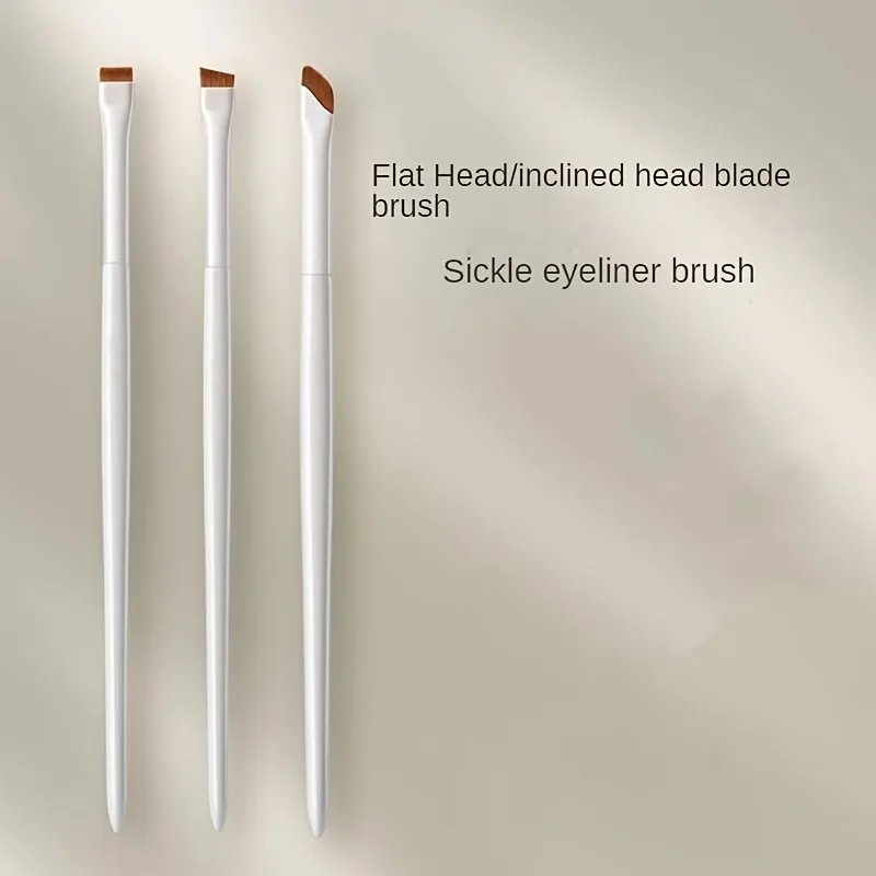 3pcs/set Fine Blade Eyeliner Brush, Flat & Angled Eyebrow Brush, Concealer Brush Eye Makeup Brush