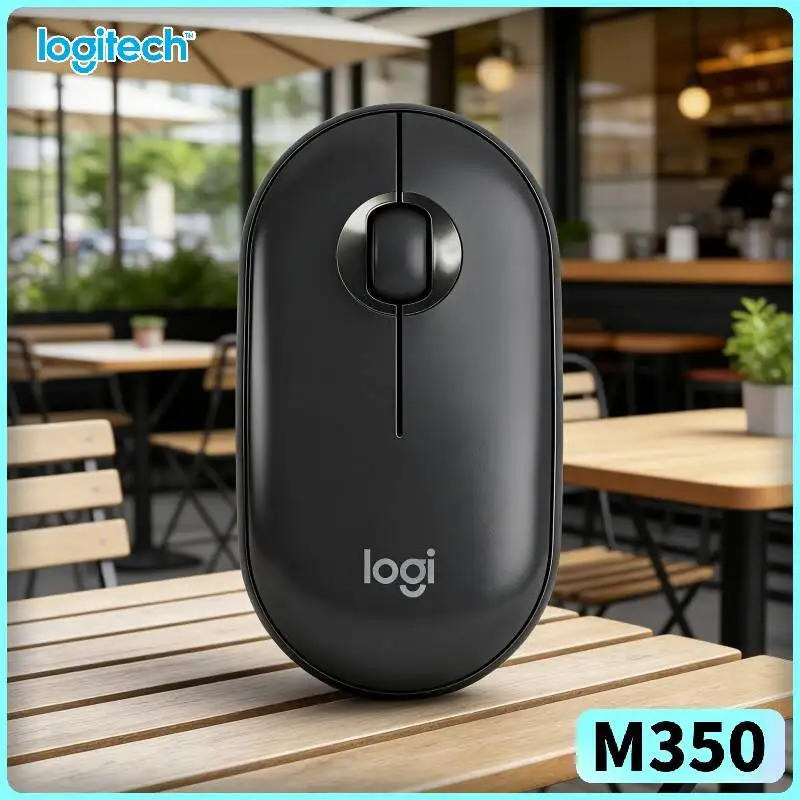 Logitech M350 Travel Optical Mouse - Slim Body, Silent Clicks, 18-Month Battery, Recycled Plastic, Business Trip Essential